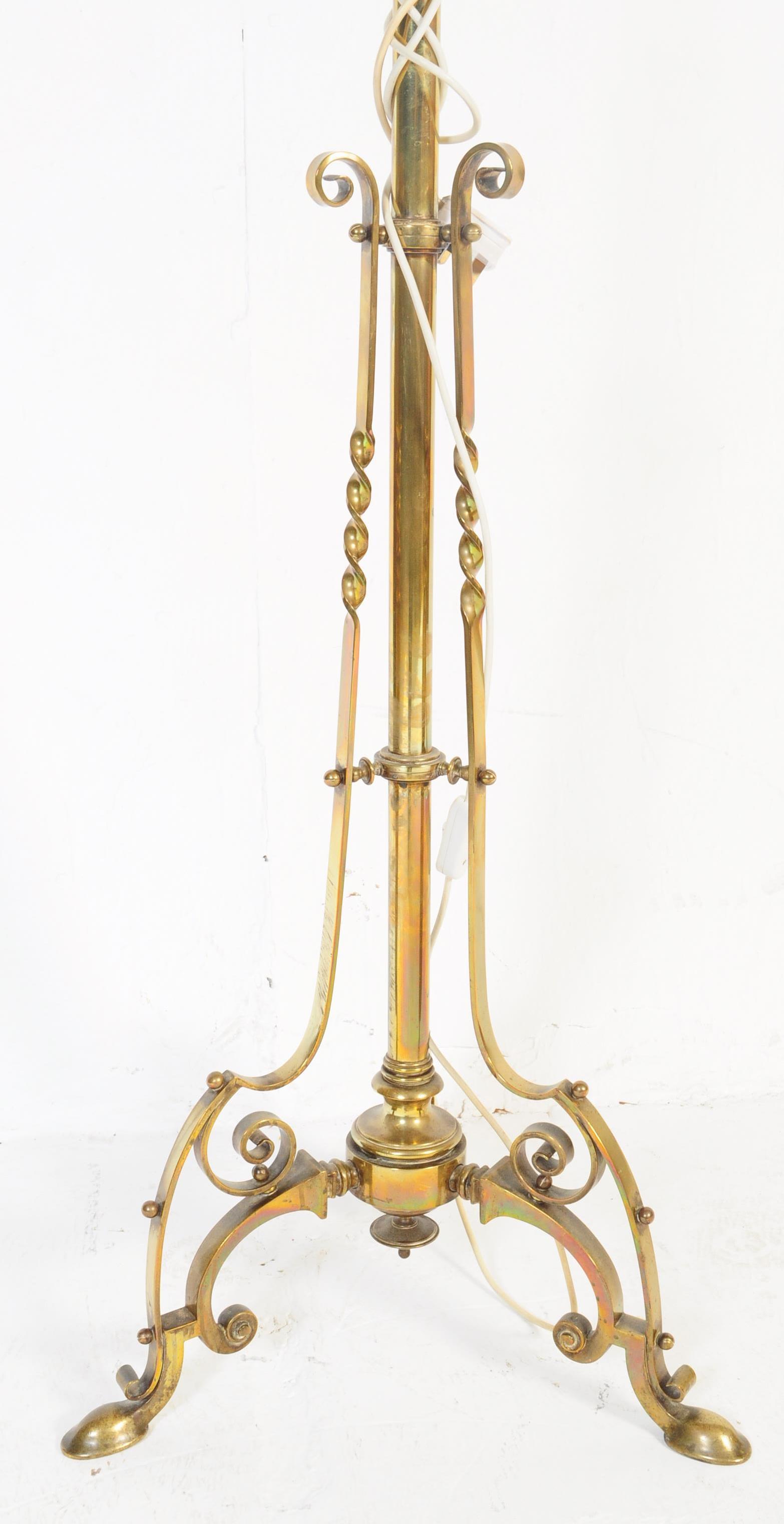 19TH CENTURY VICTORIAN CONVERTED BRASS STANDARD LAMP - Image 3 of 5