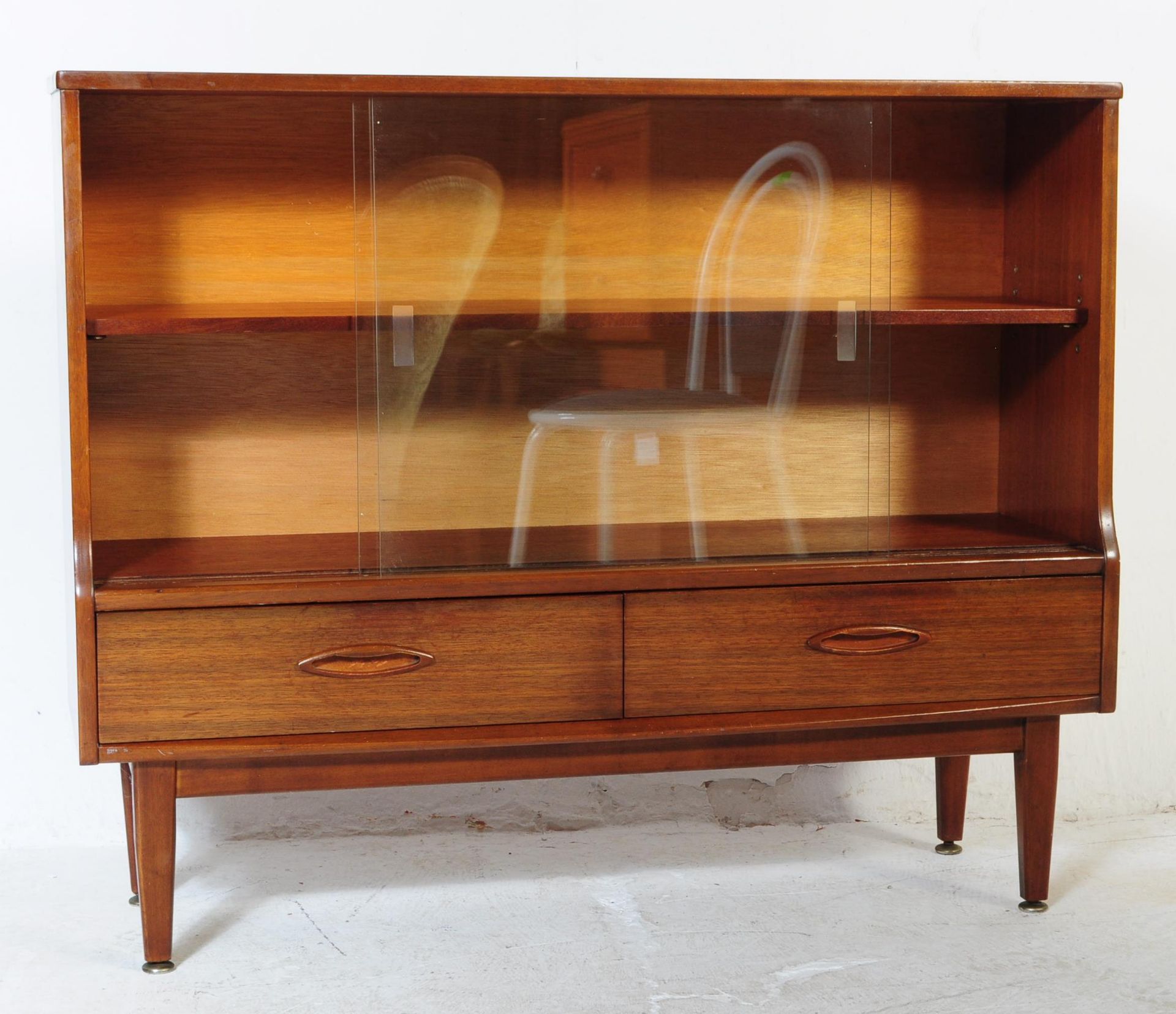 MID CENTURY TEAK JENTIQUE BOOKCASE CABINET