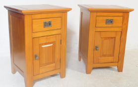 PAIR OF CONTEMPORARY OAK BEDSIDE CABINETS