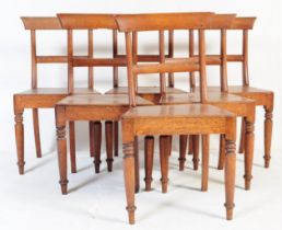 SET OF 6 19TH CENTURY REGENCY OAK BAR BACK DINING CHAIRS