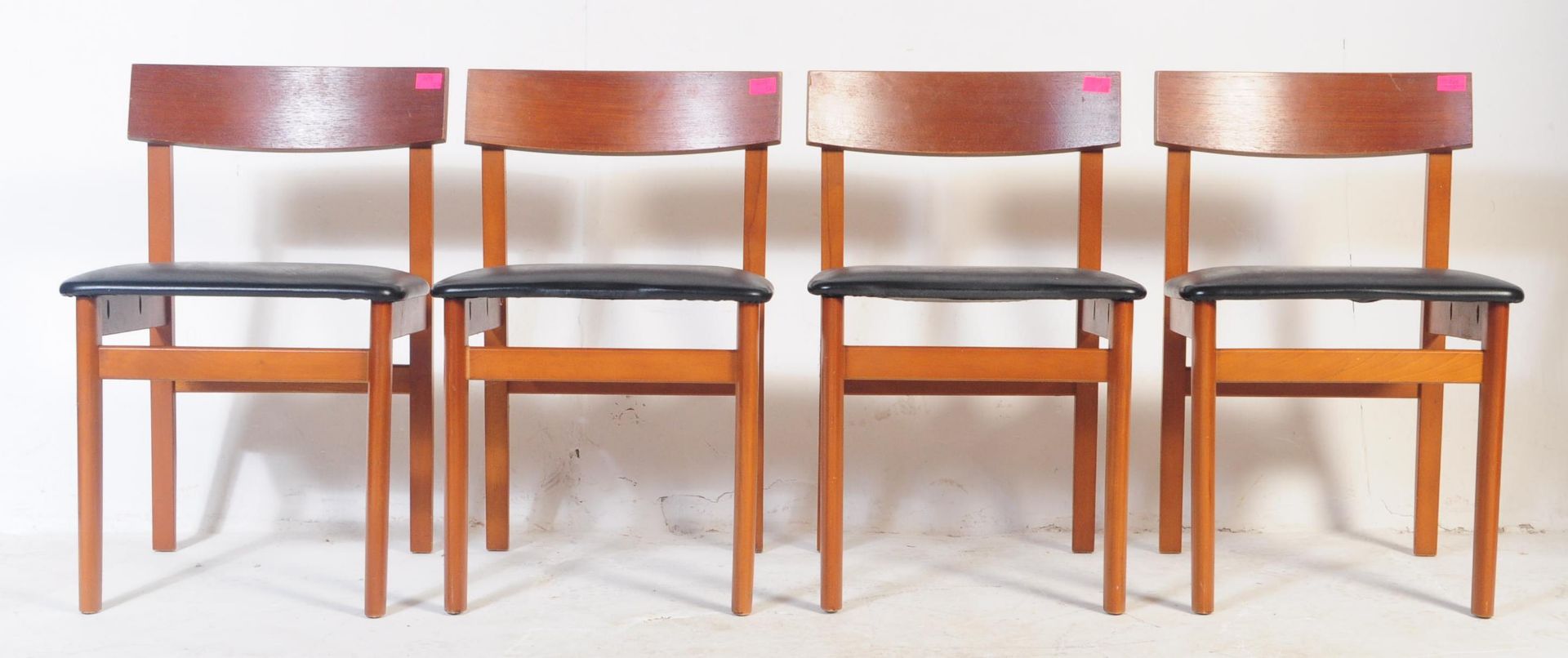 FOUR MID CENTURY 1960S DANISH INSPIRED TEAK DINING CHAIRS