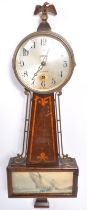 EDWARDIAN MAHOGANY INLAID 8 DAY SESSIONS CLOCK