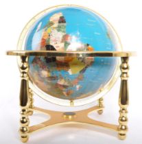 LAPIS AND AGATE SET ENCRUSTED DESK TOP GLOBE