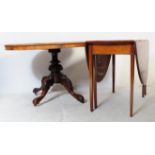 19TH CENTURY WALNUT OVAL TIL TOP LOO TABLE & PEMBROKE