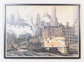 CONTEMPORARY OIL ON BOARD THE STATION CHICAGO M DANIELS