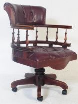 VINTAGE 20TH CENTURY CAPTAIN'S OFFICE SWIVEL DESK CHAIR