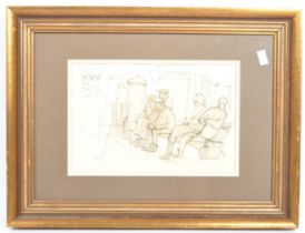 20TH CENTURY MURIEL MALLOWS WATERCOLOUR INK PAINTING