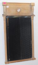 19TH CENTURY STRIPPED WOOD PIER WALL MIRROR