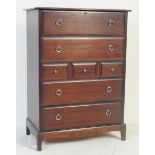 VINTAGE STAG MINSTREL MAKORE WOOD TALLBOY CHEST OF DRAWERS