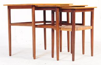 MID CENTURY TEAK WOOD NEST OF TABLES - DANISH INSPIRED