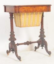 19TH CENTURY VICTORIAN BURR WALNUT LADIES WORK TABLE