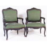 PAIR OF MID 19TH CENTURY NAPOLOEN FAUTEIULS / ARMCHAIRS