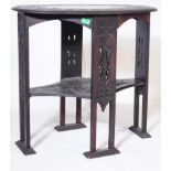 19TH CENTURY ANGLO COLONIAL CARVED HARDWOOD SIDE TABLE
