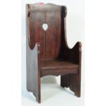 20TH HARDWOOD ECCLESIASTICAL STYLE HALL SETTLE BENCH