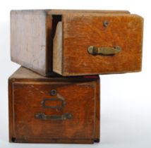 PAIR OF VINTAGE 20TH CENTURY 1940S OAK FILING DRAWERS