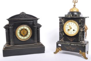 19TH CENTURY VICTORIAN SLATE & GILT METAL MANTEL CLOCK