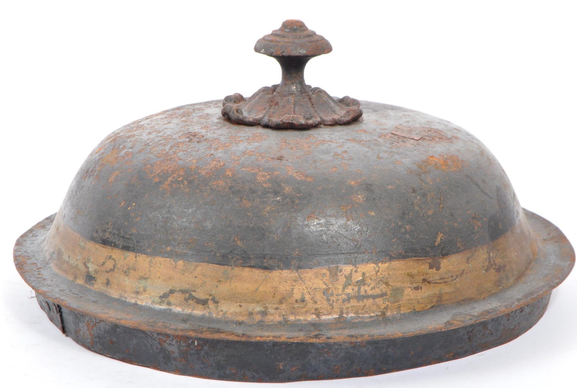 TWO 19TH CENTURY PAINTED METAL URN LIDS - Image 2 of 6