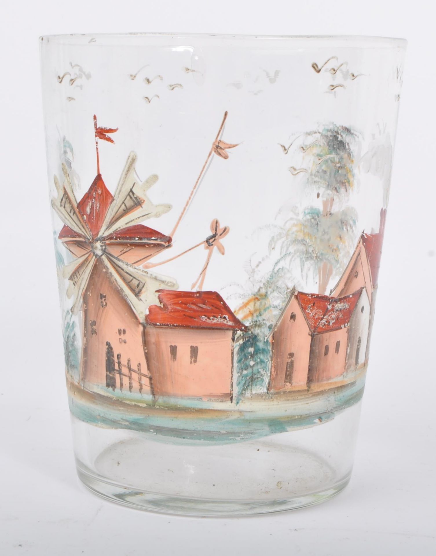 19TH CENTURY PAINTED GLASS BEAKER WITH DECANTERS - Bild 4 aus 5