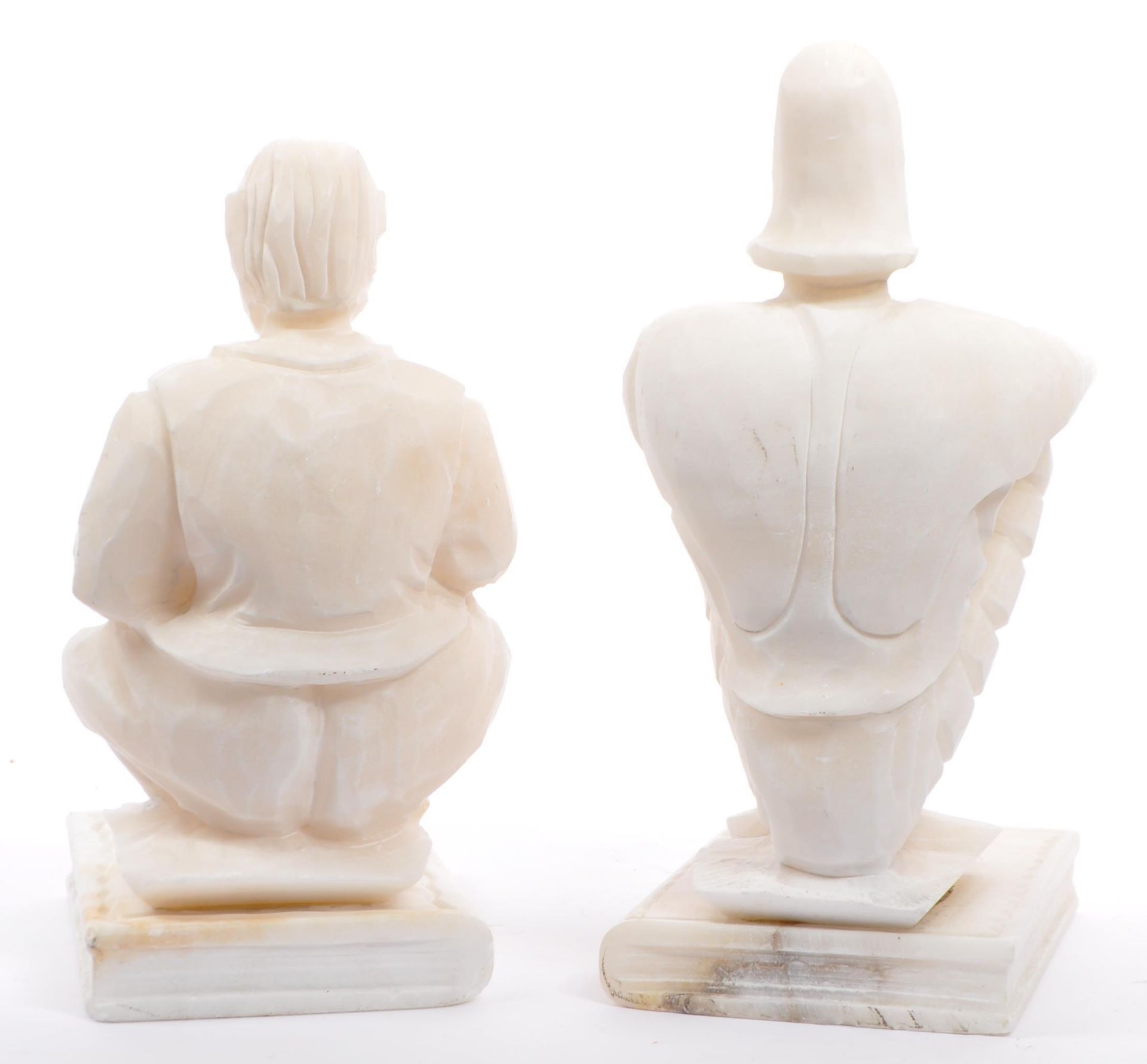 LARGE 20TH CENTURY CARVED ALABASTER BOOKENDS - Image 5 of 5