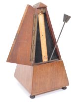 1950S WALNUT VENEER CLOCKWORK METRONOME BY MAELZEL PAQUET