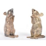 PAIR OF SILVER PLATED CONDIMENTS IN THE FORM OF MICE