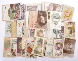 COLLECTION OF EDWARDIAN GREETINGS POSTCARDS