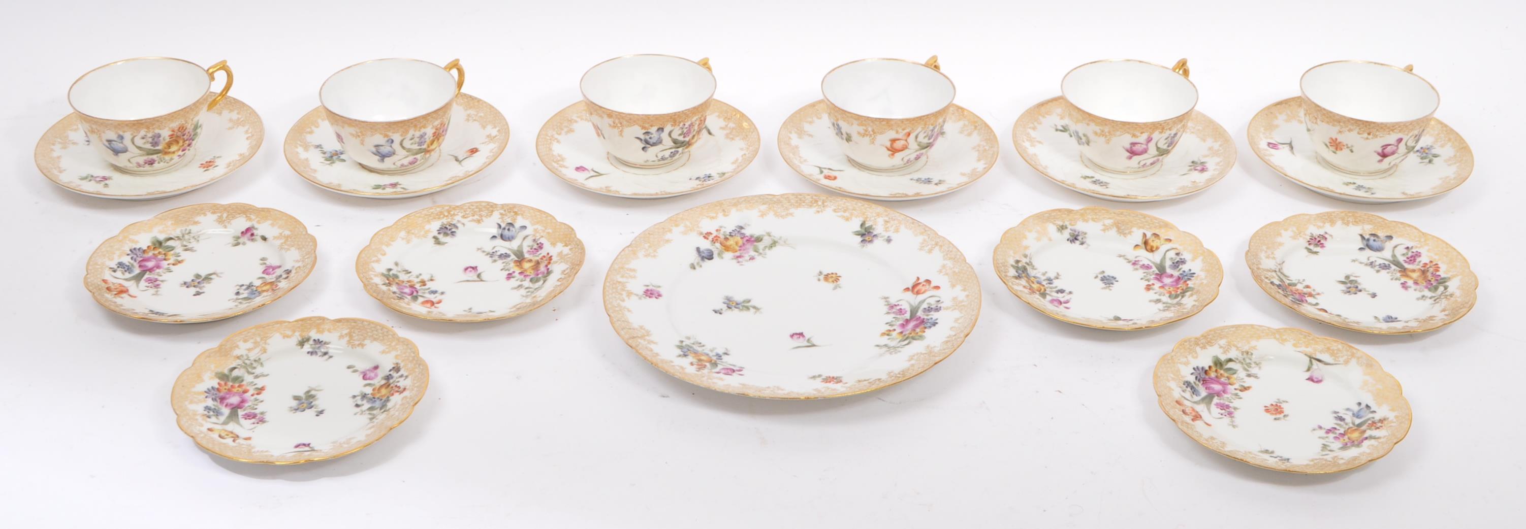 EARLY 20TH CENTURY HAND PAINTED LIMOGES CHINA TEA SERVICE
