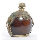 LATE 19TH / EARLY 20TH CENTURY CHINESE WHITE METAL OPIUM BOTTLE