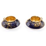 19TH CENTURY MATCHING PAIR OF PORCELAIN CUPS & SAUCERS