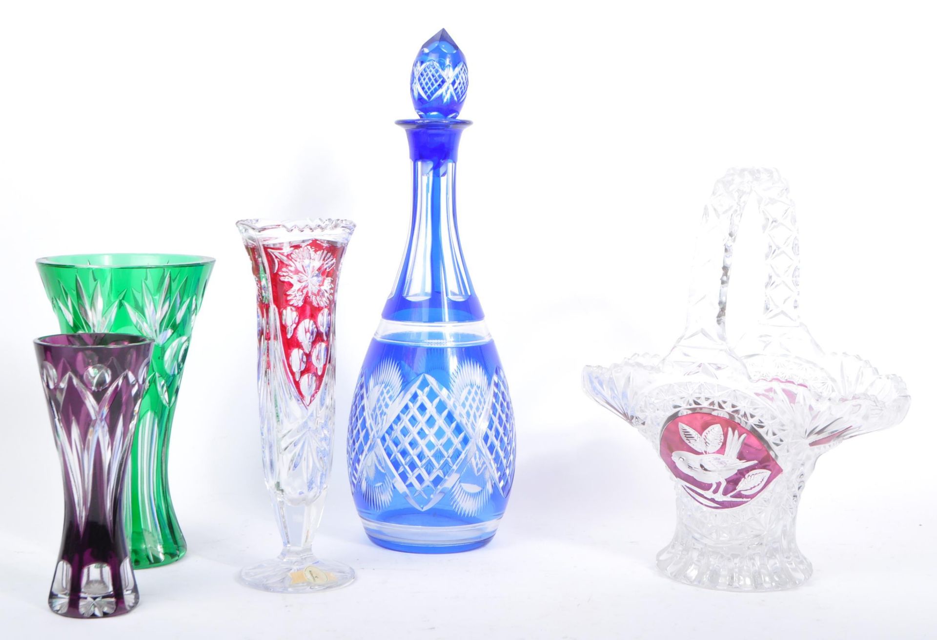 COLLECTION OF 20TH CENTURY BOHEMIAN CUT GLASS