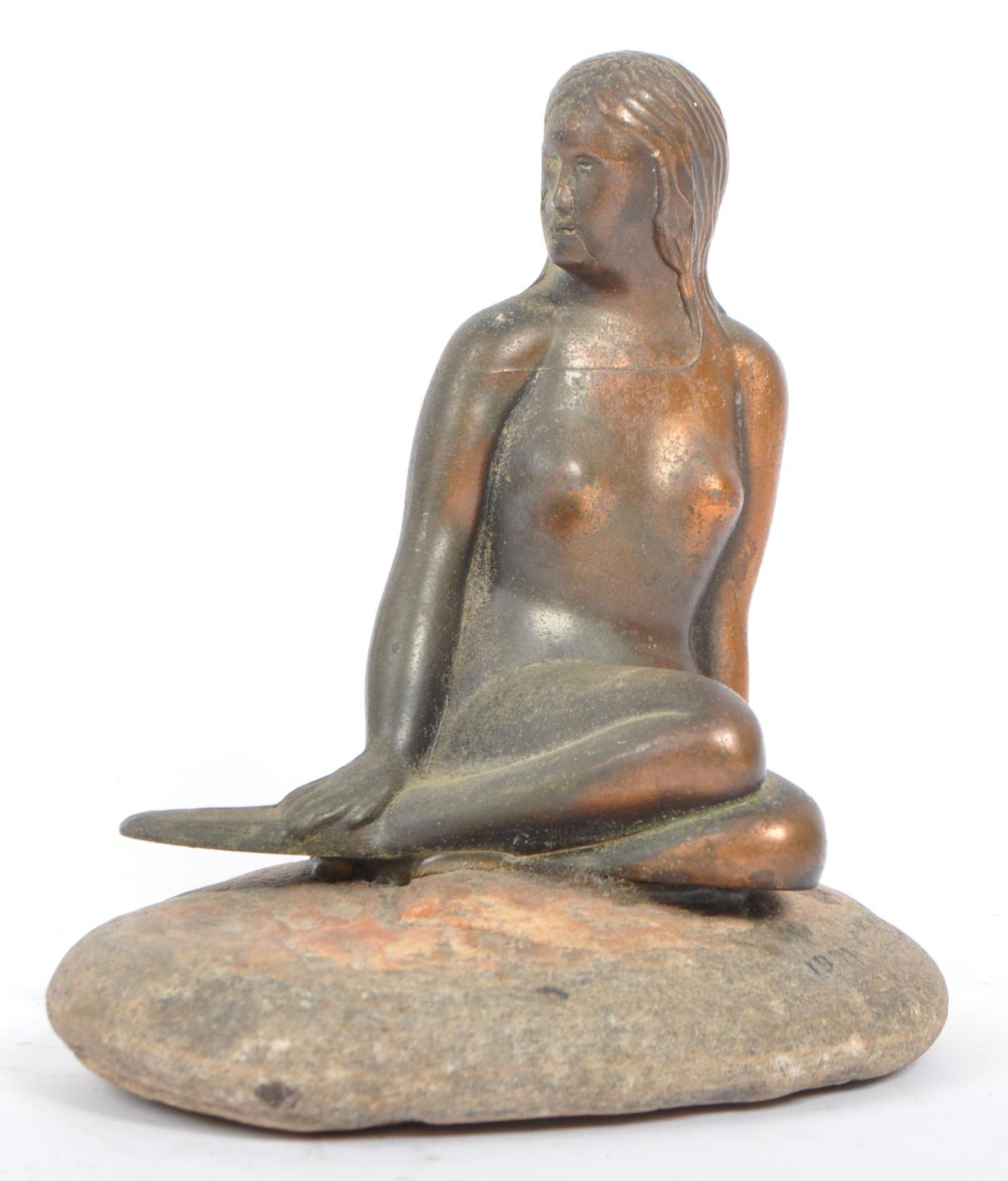 1970S ART NOUVEAU STYLE BRONZE MERMAID BY KOBENHAVN DENMARK