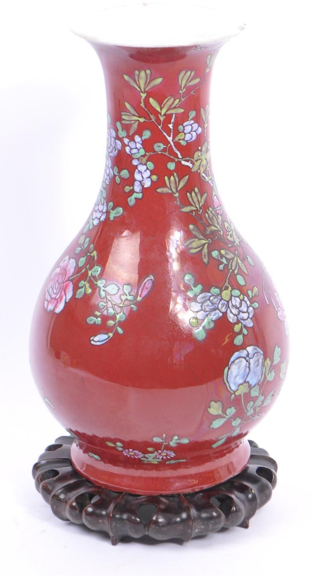 19TH CENTURY CHINESE QING DYNASTY RED PORCELAIN VASE - Bild 2 aus 5