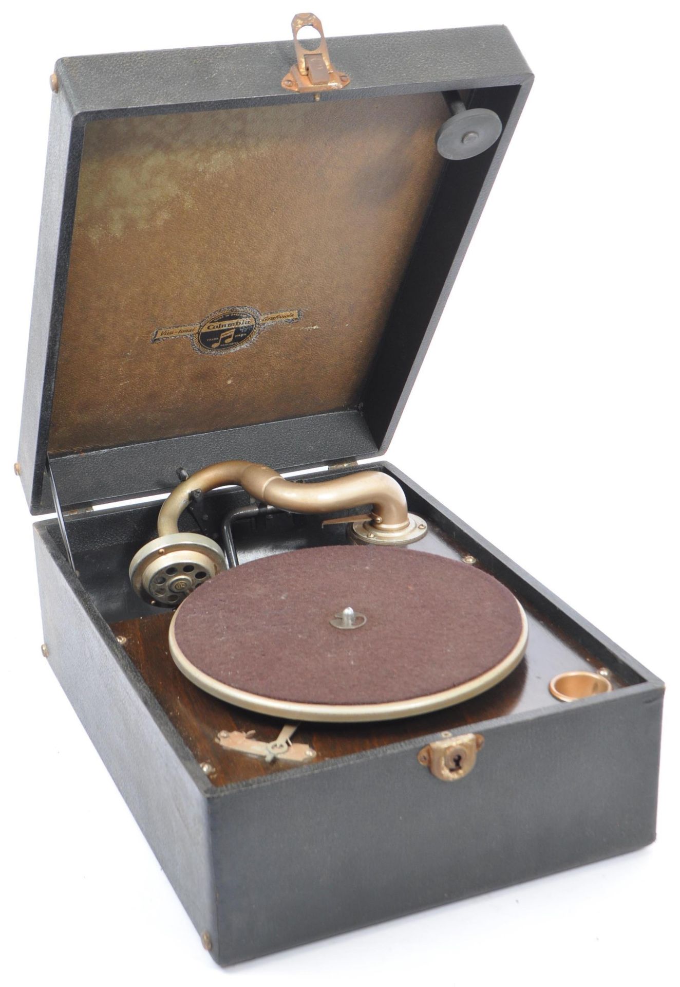 20TH CENTURY PORTABLE GRAMOPHONE BY COLUMBIA WITH DISCS - Image 2 of 4
