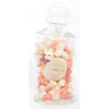 COLLECTION OF BRANCH CORAL IN LIDDED GLASS JAR