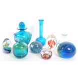 LARGE COLLECTION OF STUDIO ART GLASS & PAPERWEIGHTS