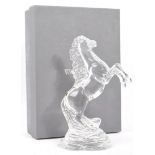 VINTAGE HAND BLOWN REARING HORSE BY WATERFORD CRYSTAL BOXED