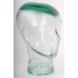 20TH CENTURY PRESSED CLEAR GLASS MILLINERS BUST