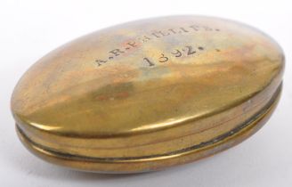 19TH CENTURY VICTORIAN BRASS MINERS SNUFF BOX