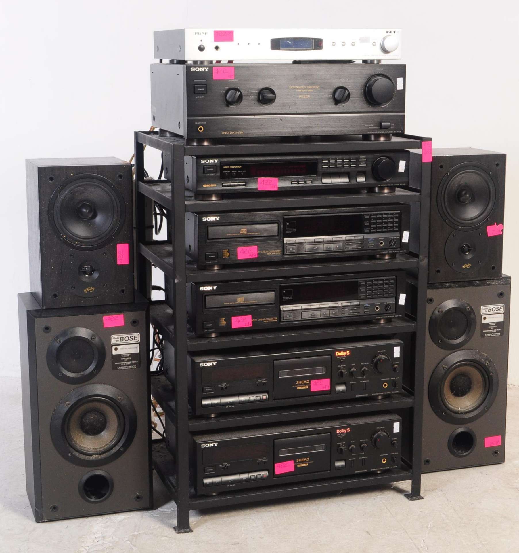 A vintage 20th century Sony music Hi-Fi stacking system. Comprising of ...
