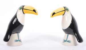 A PAIR OF CONTEMPORARY SALT & PEPPER POTS IN TOUCAN FORM