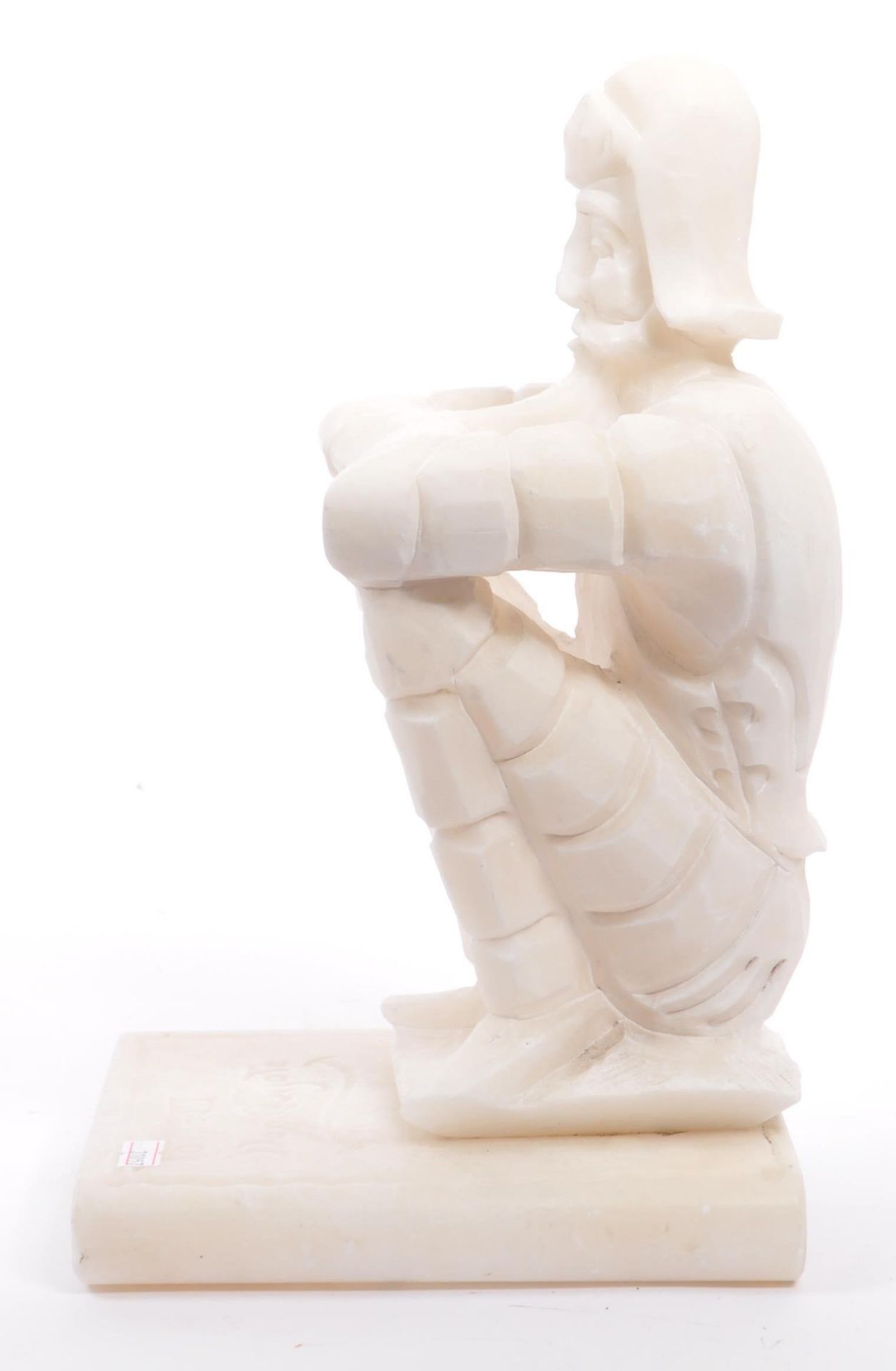 LARGE 20TH CENTURY CARVED ALABASTER BOOKENDS - Image 3 of 5