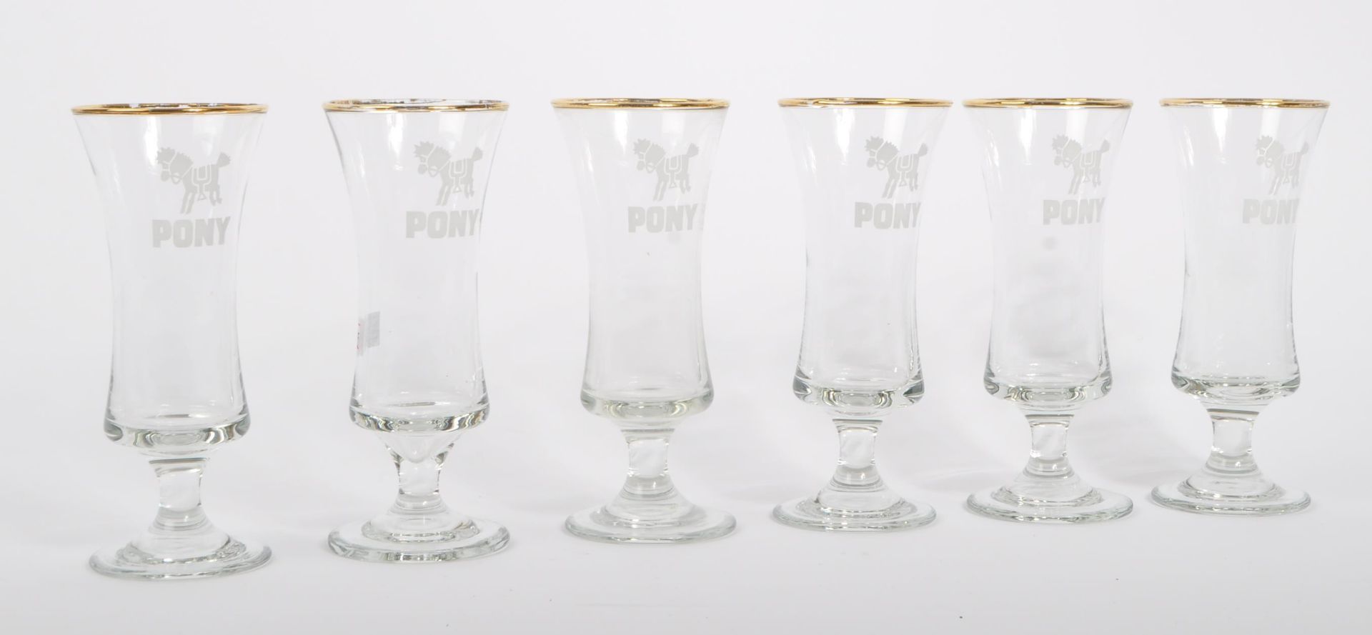 COLLECTION OF VINTAGE 20TH CENTURY PONY DRINKING GLASSES