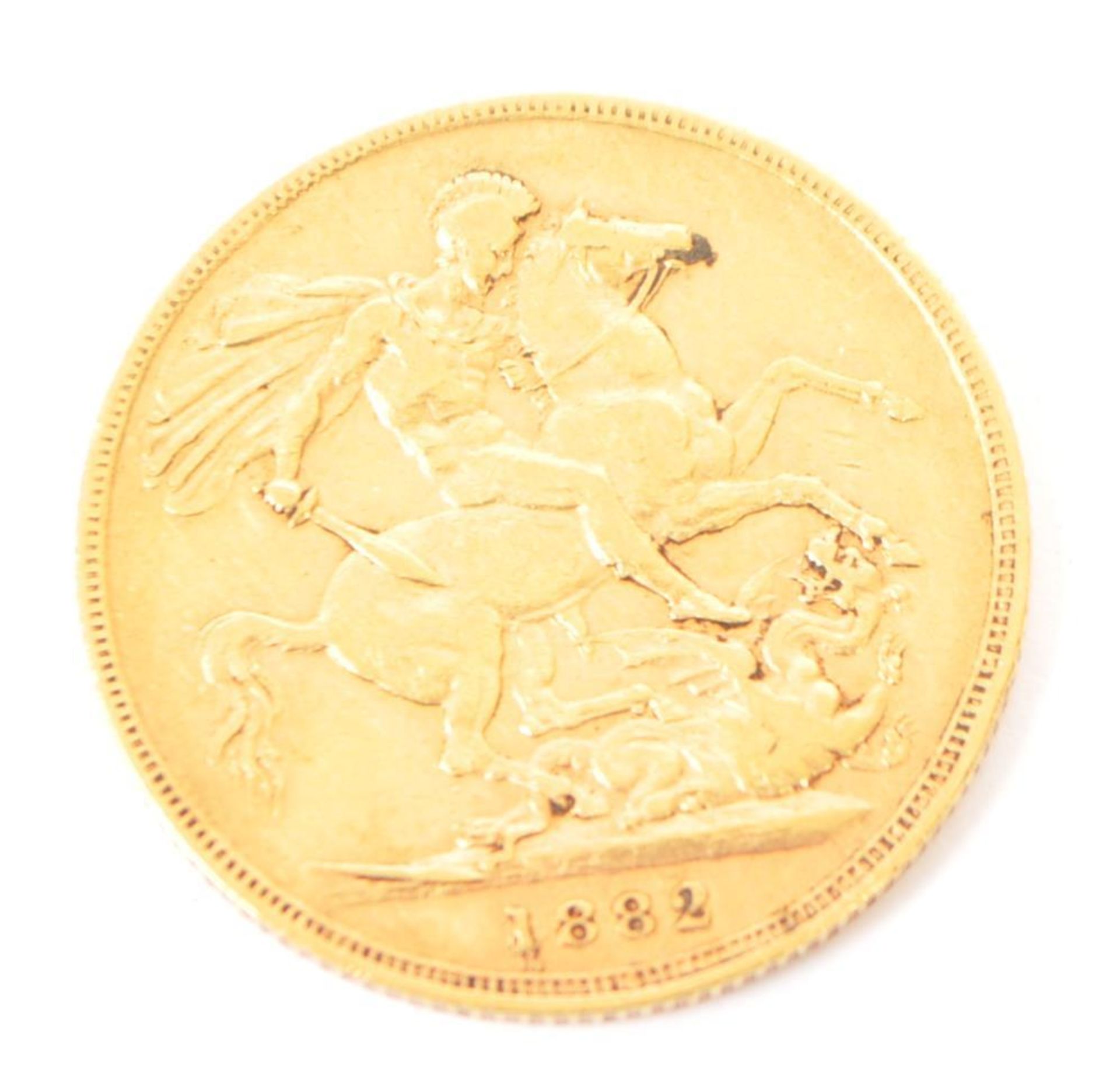 1882 QUEEN VICTORIA 22CT GOLD FULL SOVEREIGN COIN - Bild 2 aus 3