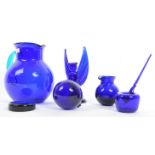 COLLECTION OF VINTAGE 20TH CENTURY BRISTOL BLUE GLASS