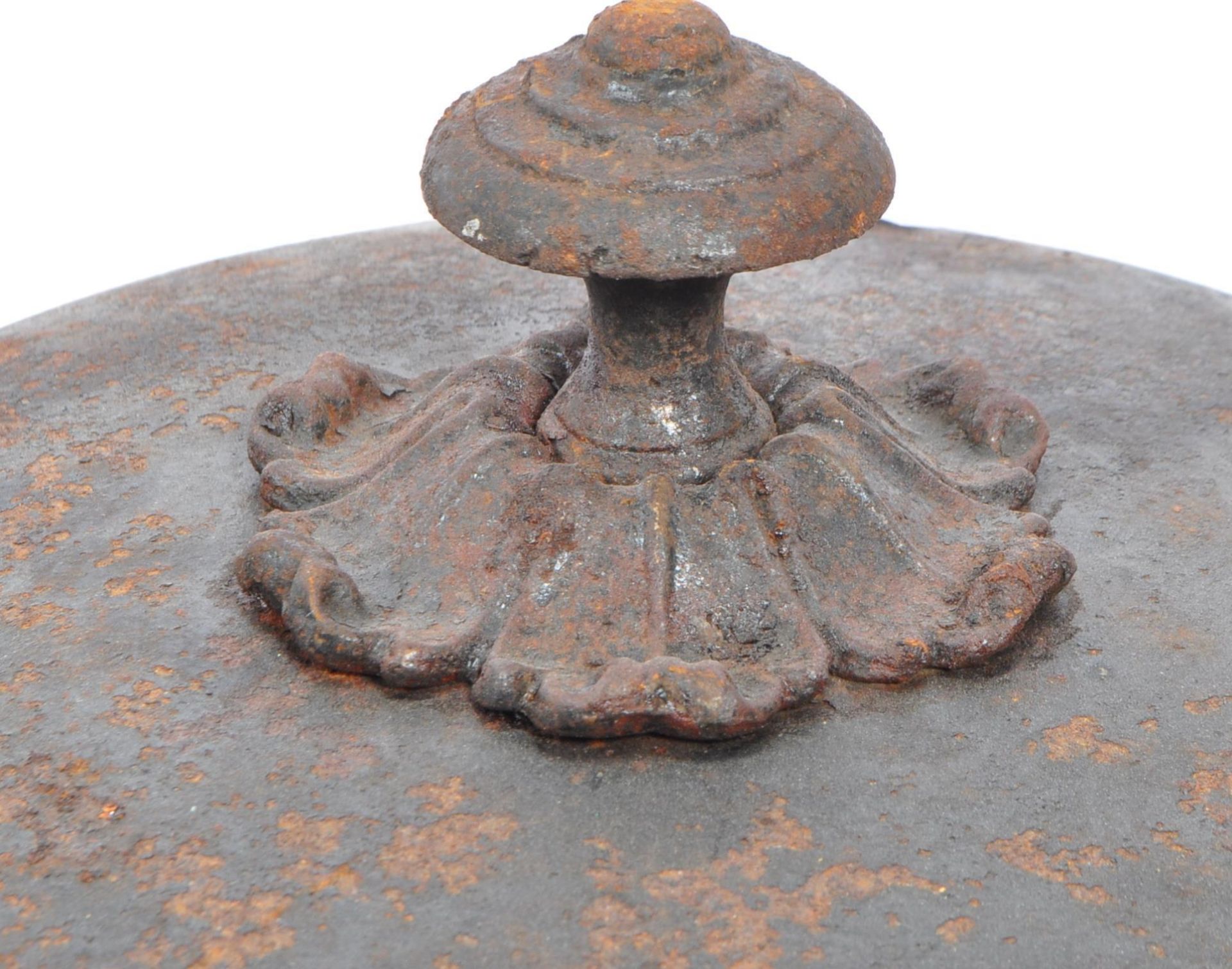 TWO 19TH CENTURY PAINTED METAL URN LIDS - Image 3 of 6