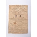 1805 THEATRE PLAYBILL - LOVERS VOWS - THREE FINGERED JACK