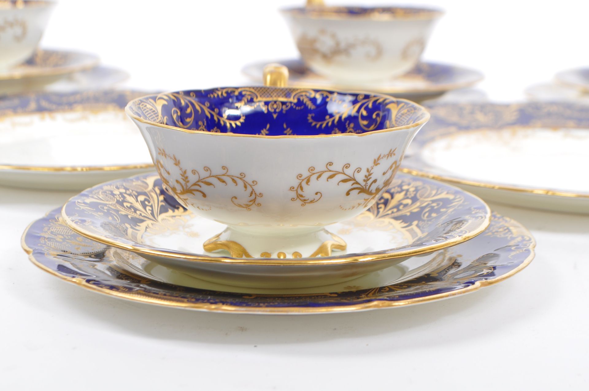 EARLY 20TH CENTURY ROYAL BLUE & GILT TEA SET BY CAULDON - Image 3 of 5