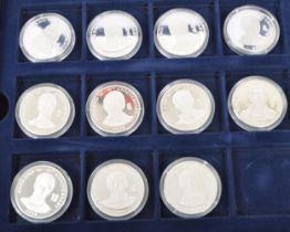 COLLECTION OF ENGLISH WORLD CUP WINNERS SILVER PROOF COINS