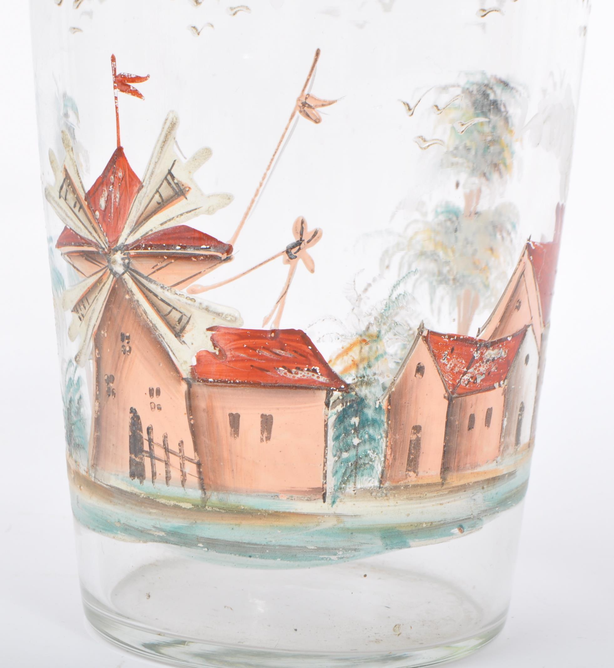 19TH CENTURY PAINTED GLASS BEAKER WITH DECANTERS - Image 5 of 5