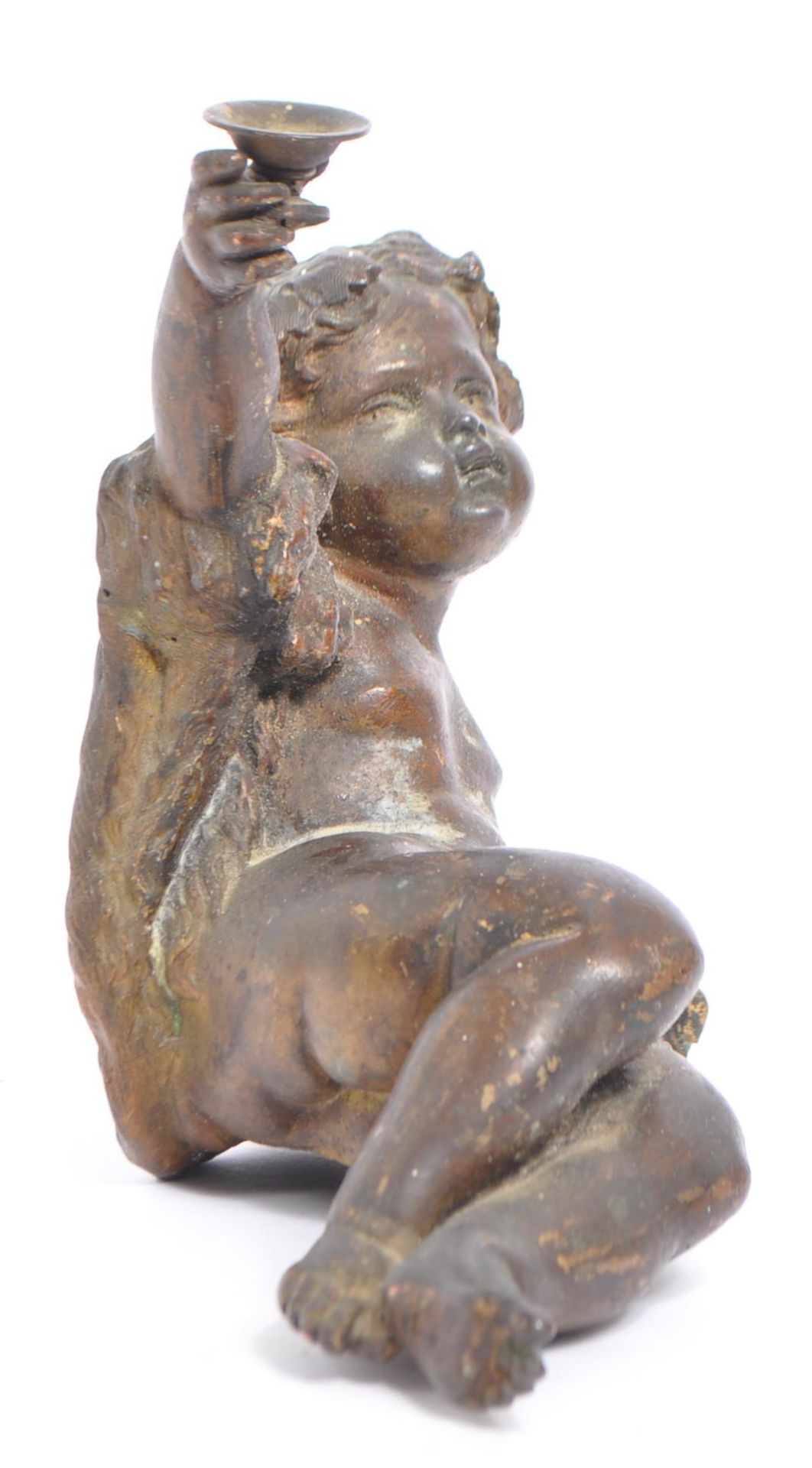 LATE 18TH CENTURY SPELTER FIGURE OF CHERUB - Image 2 of 5